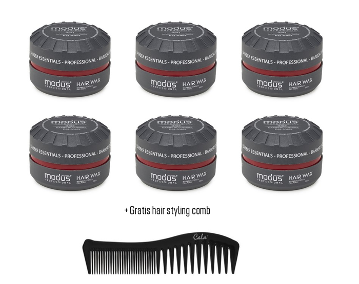 Modus Hair Styling Wax Grey 6 stuks + Gratis styling comb