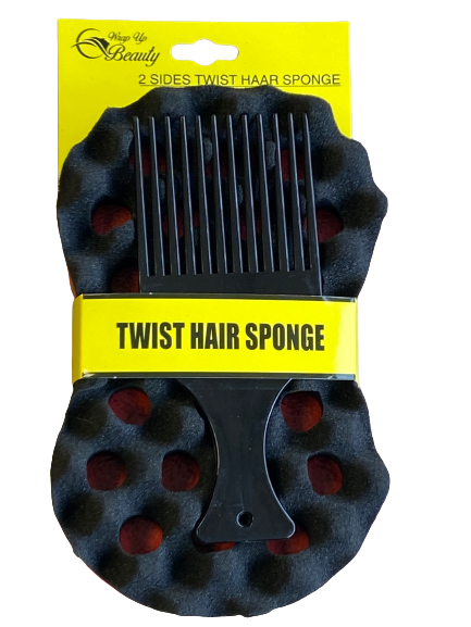 Wrap Up Beauty 2 Sides Twist Haar Sponge Big Size + Gratis Styling Comb